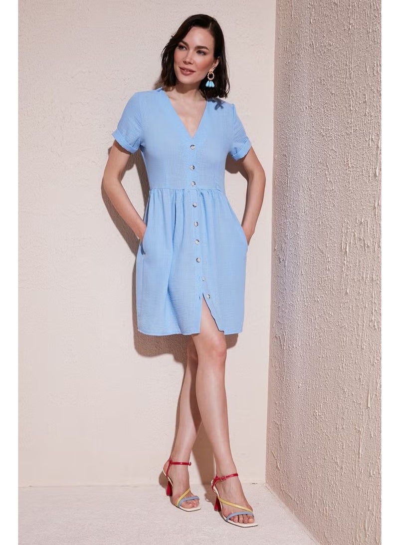 Lela Button-Down Mini Dress - Image 1